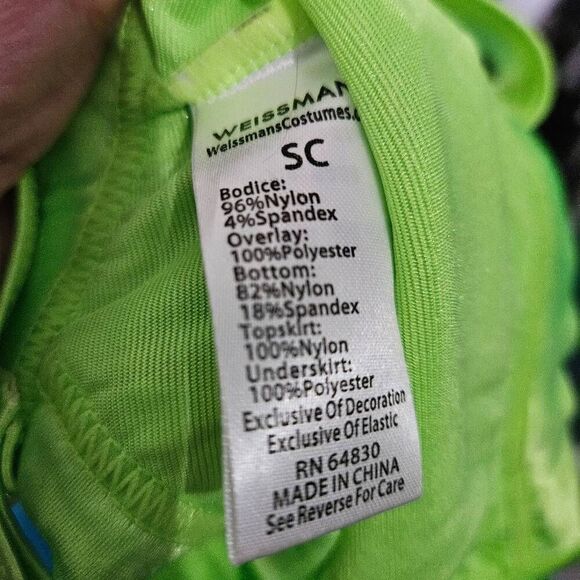 Weissman NWOT child small dance costume jazz tap solo blue green polka dots - Picture 5 of 6